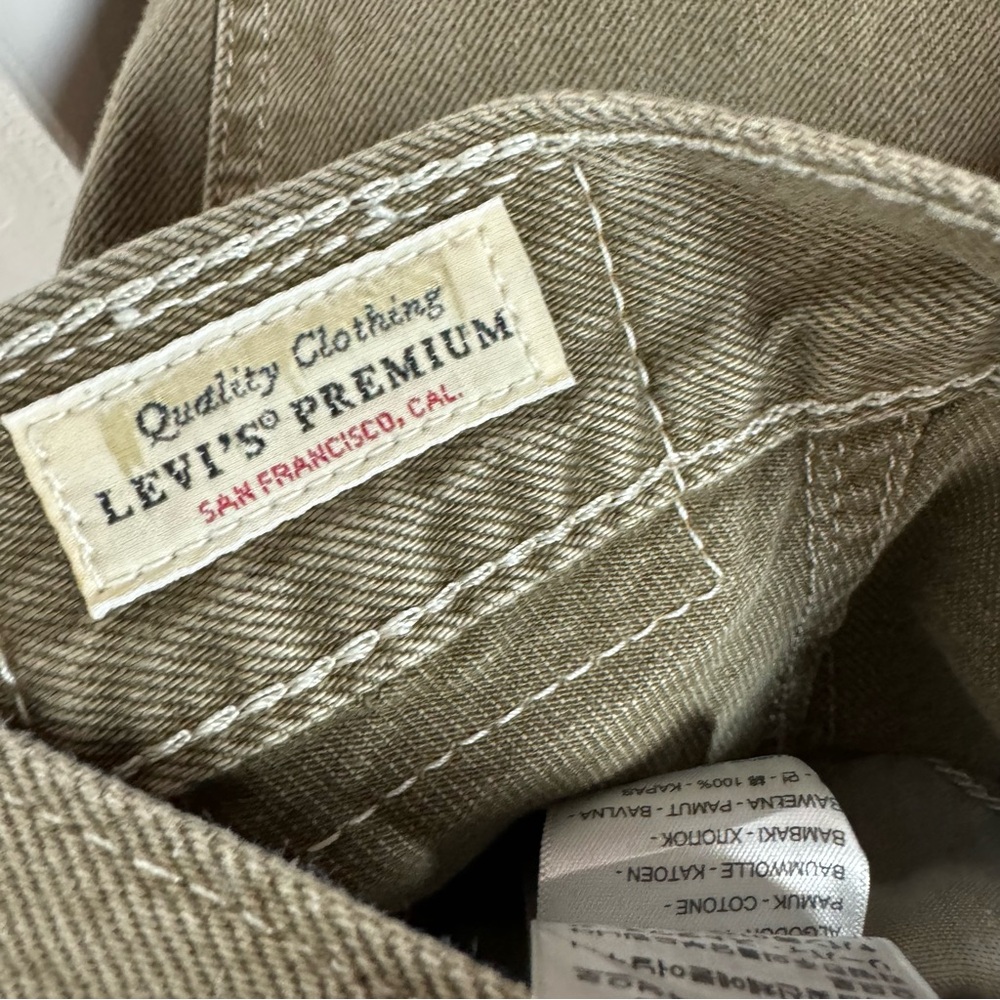 Levis Premium Jeans Denim Pants Dad Utility Cargo Carpenter Khaki Brown Cotton - Picture 9 of 11